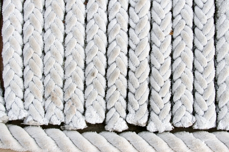 Close-up background of white ropeの写真素材