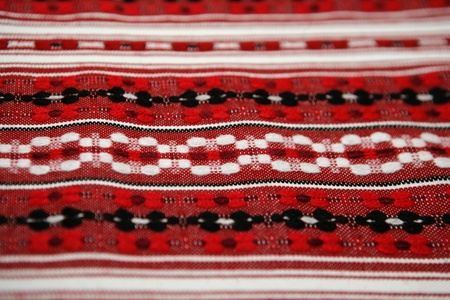 Close-up of national symbols on the fabric