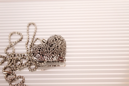 Close-up of a heart necklaceの写真素材
