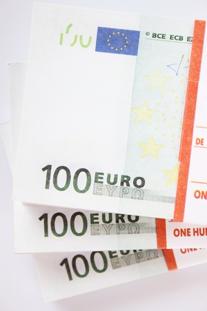 Close-up of euro cash pile of moneyの写真素材