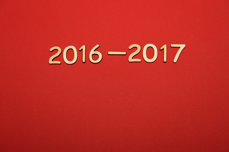 Wooden 2016 - 2017. New year text on plank woodの写真素材