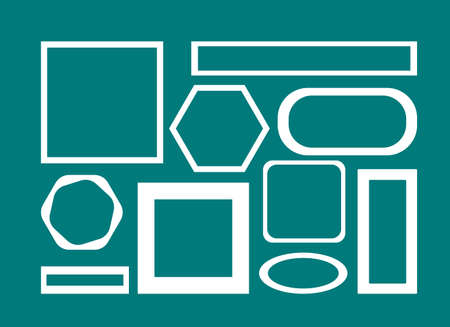 Vector illustration of frames of different shapes. Square, oval, polyhedralのイラスト素材