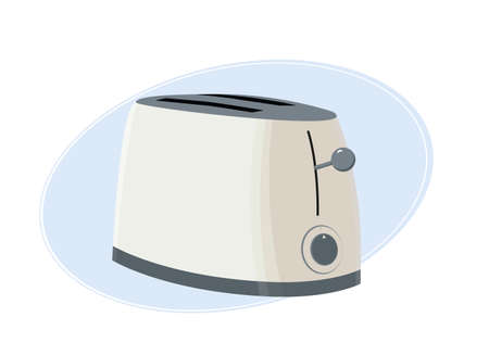 Vector illustration of modern stylish toaster in beige colorのイラスト素材