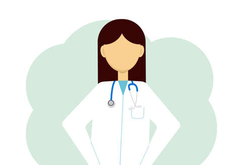 Vector illustration of woman doctor portrait with stethoscopeのイラスト素材