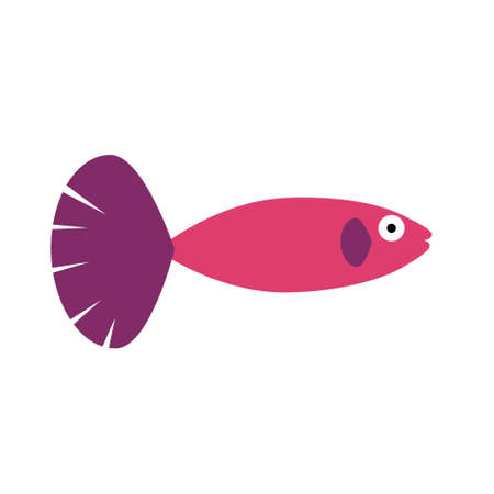 Big pink fish illustration. Isolated on white background.のイラスト素材
