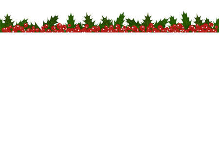 Illustration of a frame from a Christmas plant holly. Background for the holidayのイラスト素材