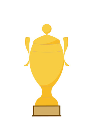 Illustration of a large golden goblet. Award for the winnerのイラスト素材