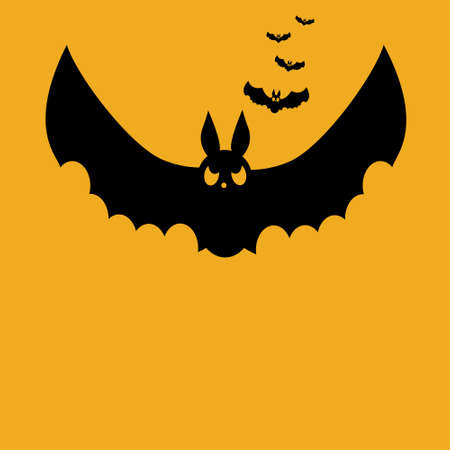 Halloween party invitations or bats greeting card. Vector illustration. Place for textのイラスト素材