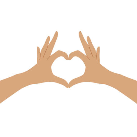 Hand gesture love symbol. Self-love. Heart design for printing greeting cards, banners, postersのイラスト素材