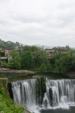 Waterfall in Jajceの写真素材