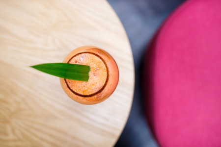 Food photography close up of fancy iced beverageの写真素材