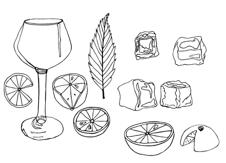 linear vector pattern shape cocktail component juiceの写真素材