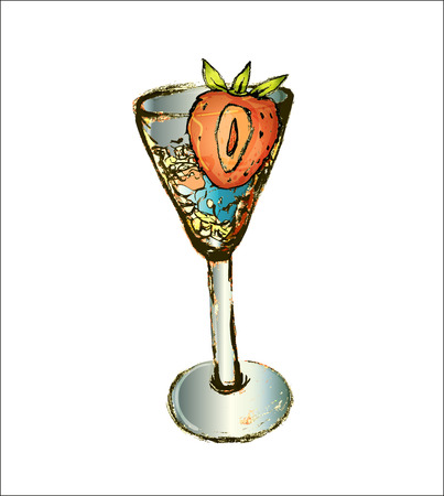 Cocktail drawn for relaxing in a restaurant aperitif barのイラスト素材