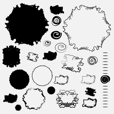 Many different forms of symmetric asymmetry. The prints are round and angular in appearance.の写真素材