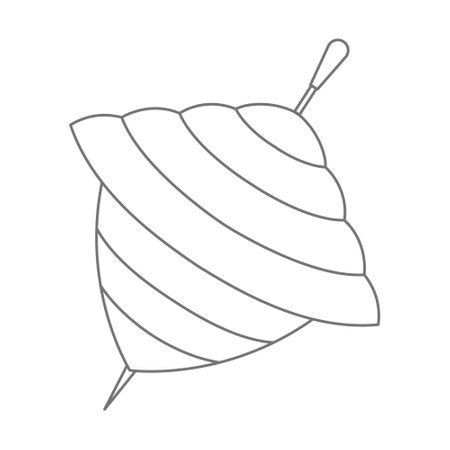 Whirligig Baby Toy. Vector illustration of vintage object for Kid game in line art style. Outline drawing on isolated background for icon or logo. Design for happy childhood in black and white colors.のイラスト素材