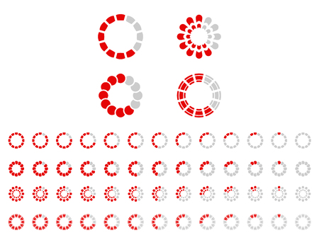 Loading icons set. Transparent buffering icon. Loading indicators. Usable for sites and internet application. Vector illustration.のイラスト素材