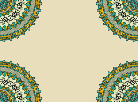 Banner with steampunk design elements. Steam mechanic elements. Steampunk ornament background. Vector illustration.のイラスト素材
