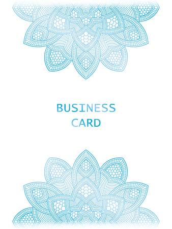 Banner with round abstract ornament. Circle elements card. Vintage decorative pattern. Hand drawn. East motif. Vector illustration.のイラスト素材