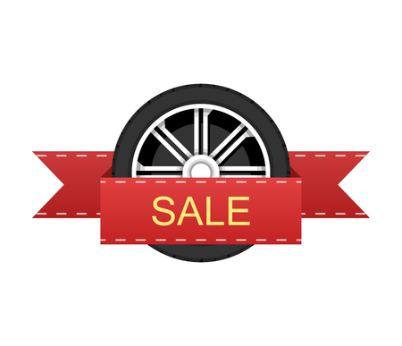 Wheel disk discount banner.のイラスト素材