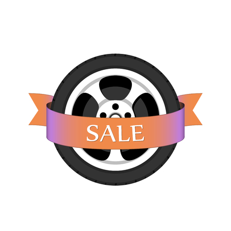 Wheel disk discount banner.のイラスト素材