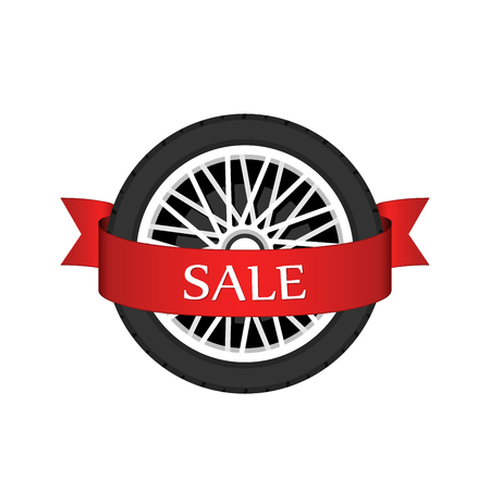 Wheel disk discount banner.のイラスト素材