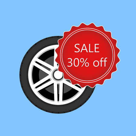 Wheel disk discount banner.のイラスト素材