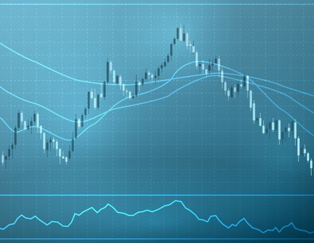 Chart with forex or stock candles graphic.のイラスト素材