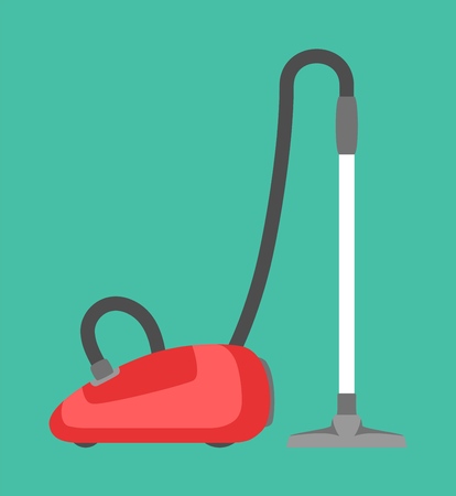 Vacuum cleaner icon isolated. Household appliance. Flat style vacuum cleaner.のイラスト素材