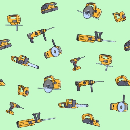 Seamless pattern of electrical construction toolsのイラスト素材