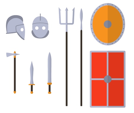 Gladiator weapons and armors set.のイラスト素材