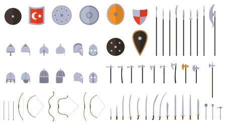 Medieval weapons and armors set.のイラスト素材