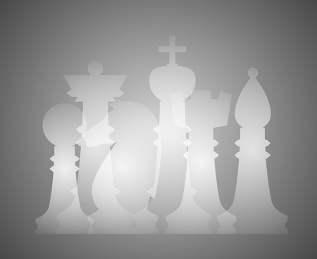 Set of chess figures. Chess elements collection. Flat style chess figures isolated. Vector illustration.のイラスト素材