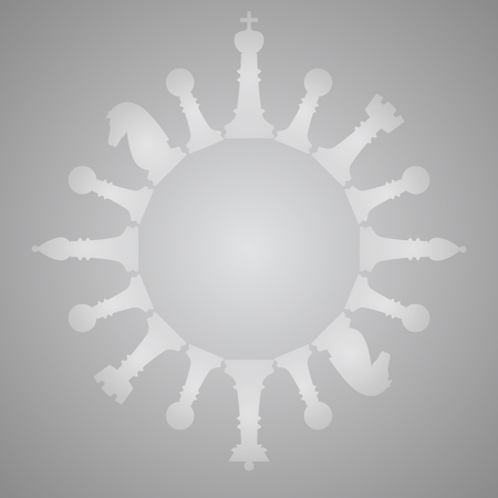 Set of chess figures. Chess elements collection. Flat style chess figures isolated. Vector illustration.のイラスト素材