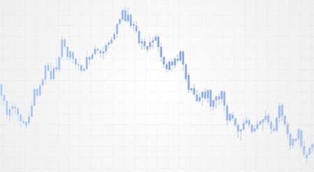 Chart with forex or stock candles graphic. Set of various indicators for forex trade. Candlestick data visualization background. Vector illustration.のイラスト素材