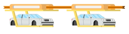 Car assembly line. Automatic auto production conveyor.のイラスト素材
