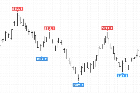 Bar financy data graph. Forex stock crypto currency data visualization. Set of various indicators for financial trade. Bar data background. Vector illustration.のイラスト素材