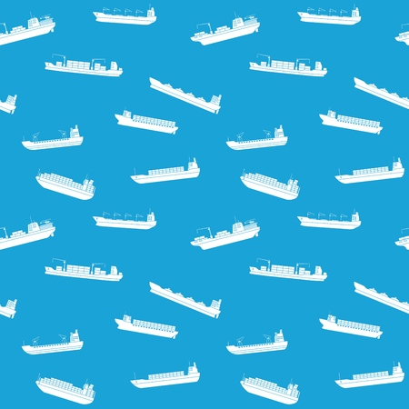 Seamless background of commercial cargo ships.