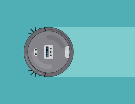 Robot vacuum cleaner. Smart robotic household appliance for cleaning. Vector illustration.