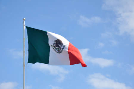 The Flag of Mexico Waving in the Breezeの写真素材