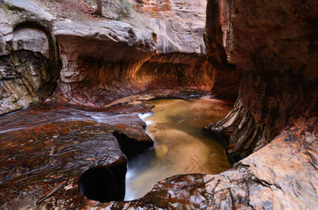 The Subway Slot Canyon in Zion National Parkの写真素材