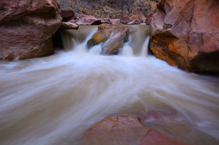 Cascade on the Virgin River by Narrows Canyon in Zion National Park