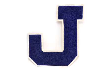 Varsity Letter J Isolated on a White Backgroundの写真素材