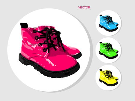 colored baby bootsのイラスト素材