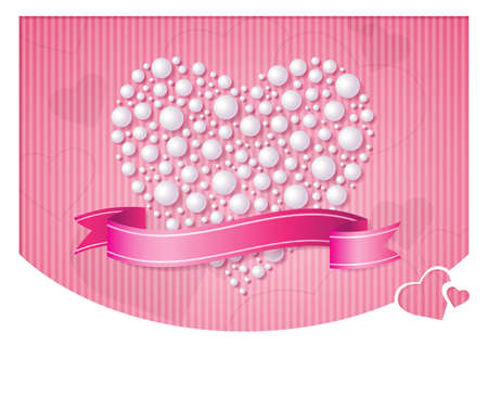 Postcard Valentine heart pearlのイラスト素材