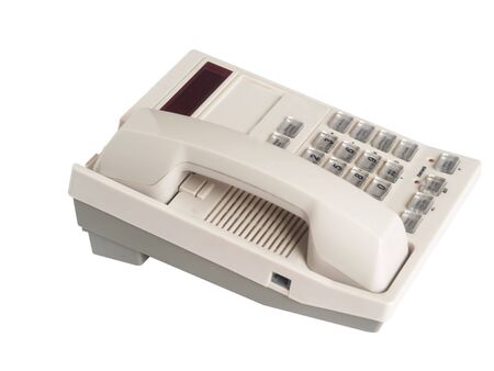 Office telephone on white backgroundの写真素材