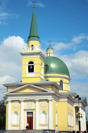 Old Christian cathedral in the center of Omskの写真素材