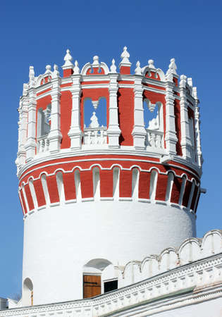 One of the towers of the Novodevichy convent in Moscowの写真素材