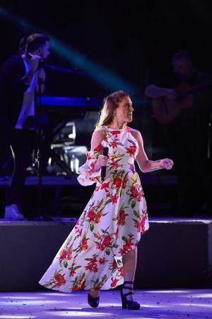 MENDOZA, ARGENTINE, November 11, 2018. Recital Soledad Pastorutti, the Tupungato department celebrated its 160th anniversary of its creation, Greek theater of Tupungato City, MENDOZA.のeditorial素材