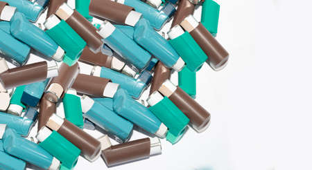 Various Asthma Medications including Inhalersの写真素材