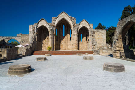 Ancient ruins in the old town of Rhodesの写真素材